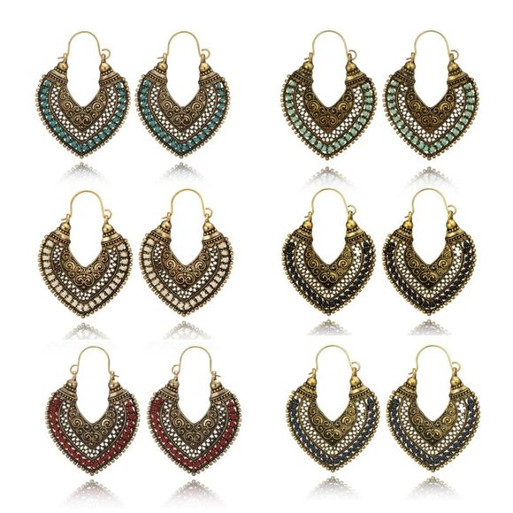 🌺Vintage Ethnic tribal crochet hoop Earring - Picture 15 of 16